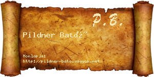 Pildner Bató névjegykártya